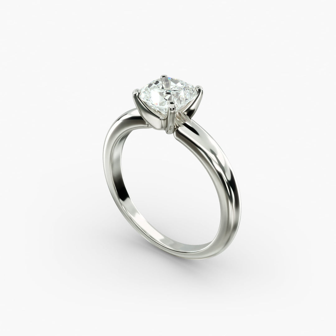 Cushion Lab-Grown Diamond Solitaire Ring – 4-Prong Classic | IGI Certified | 10K/14K/18K Gold