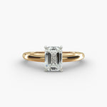 Load image into Gallery viewer, Emerald Lab-Grown Diamond Solitaire Ring – 4-Prong Classic | IGI Certified | 10K/14K/18K Gold