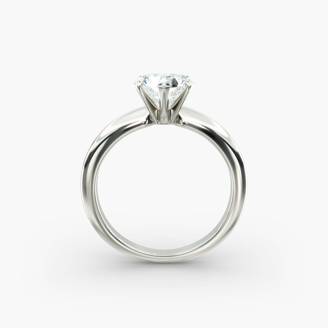 Heart Lab-Grown Diamond Solitaire Ring – 5-Prong Classic | IGI Certified | 10K/14K/18K Gold