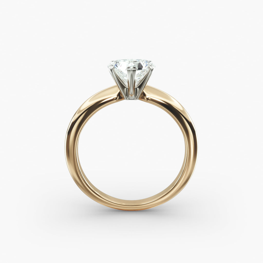 Heart Lab-Grown Diamond Solitaire Ring – 5-Prong Classic | IGI Certified | 10K/14K/18K Gold
