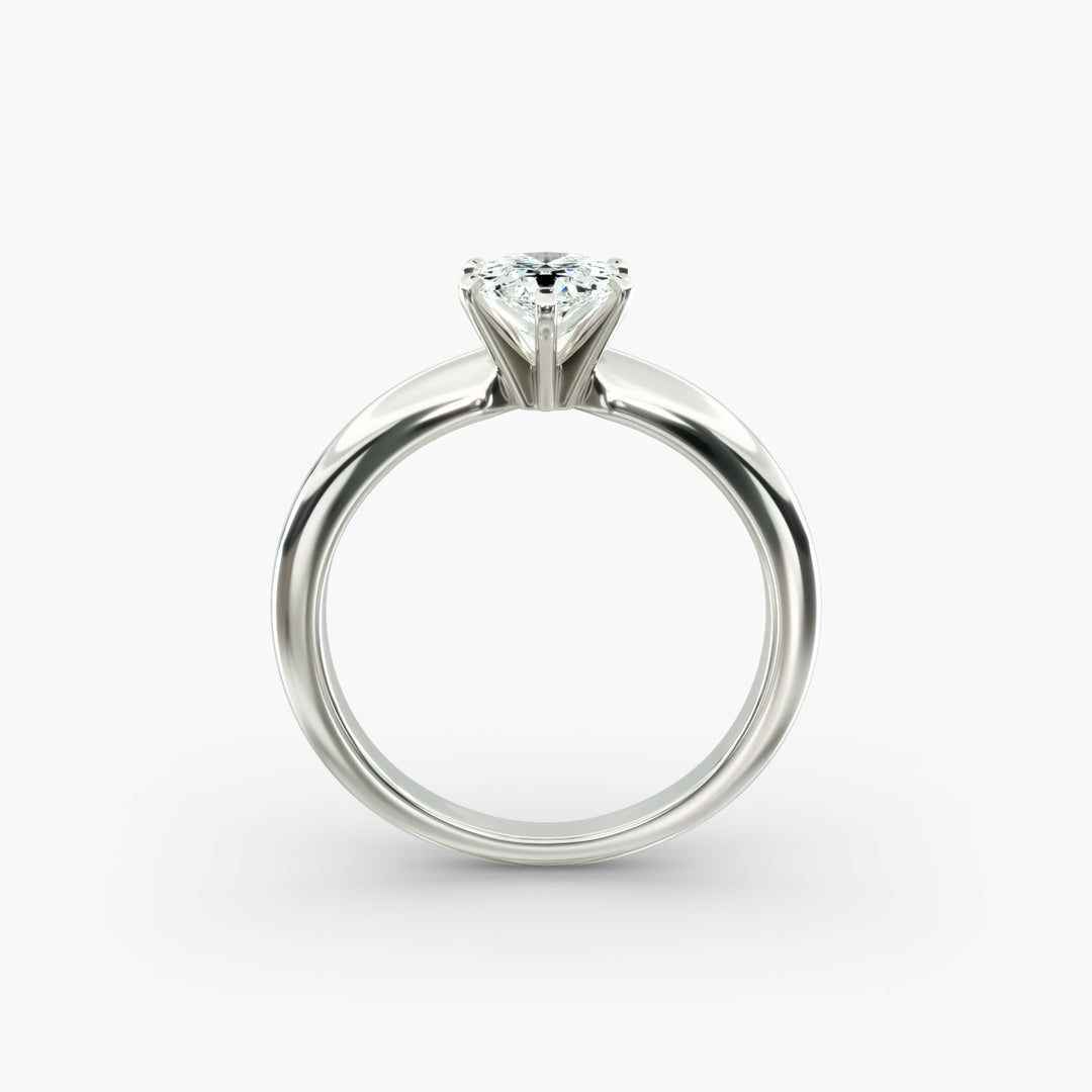 Pear Lab-Grown Diamond Solitaire Ring – 6-Prong Classic | IGI Certified | 10K/14K/18K Gold