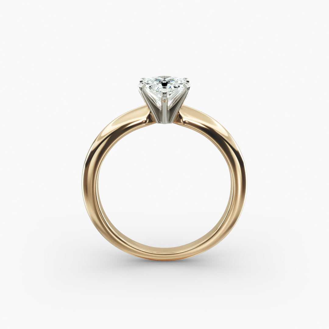 Pear Lab-Grown Diamond Solitaire Ring – 6-Prong Classic | IGI Certified | 10K/14K/18K Gold