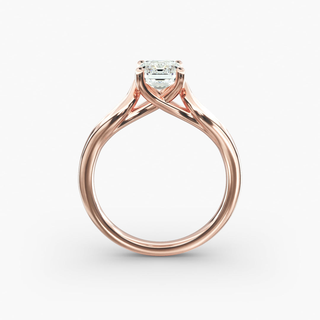 Emerald Lab-Grown Diamond Ring – Leaf Style Design | IGI Certified | 10K/14K/18K Gold