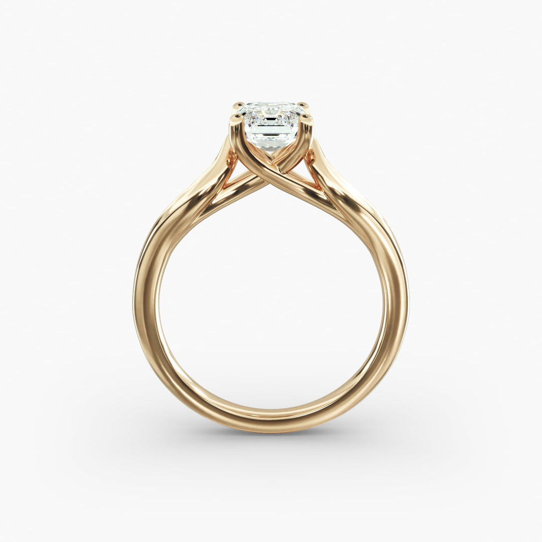 Emerald Lab-Grown Diamond Ring – Leaf Style Design | IGI Certified | 10K/14K/18K Gold