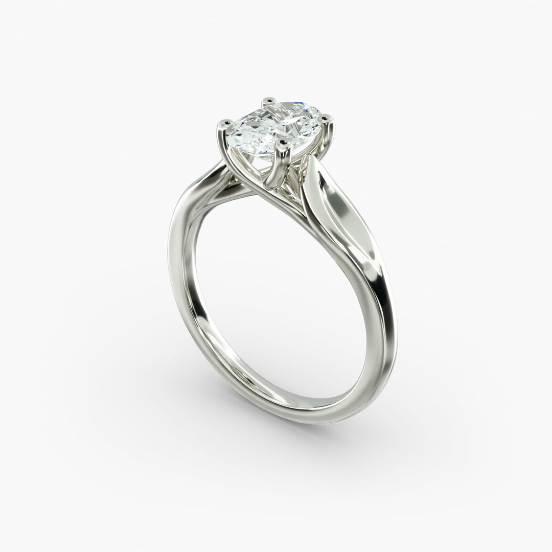 Oval Lab-Grown Diamond Ring – Unique 4-Prong Design | IGI Certified | 10K/14K/18K Gold
