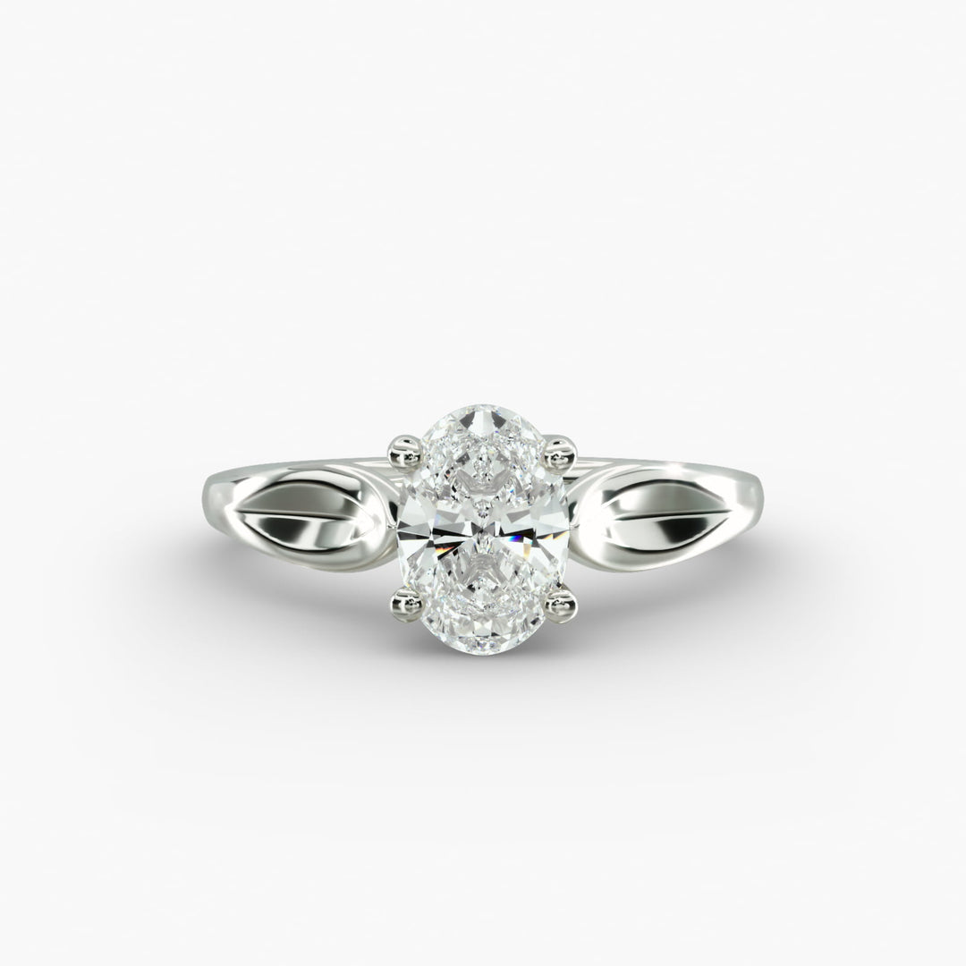 Oval Lab-Grown Diamond Ring – Unique 4-Prong Design | IGI Certified | 10K/14K/18K Gold