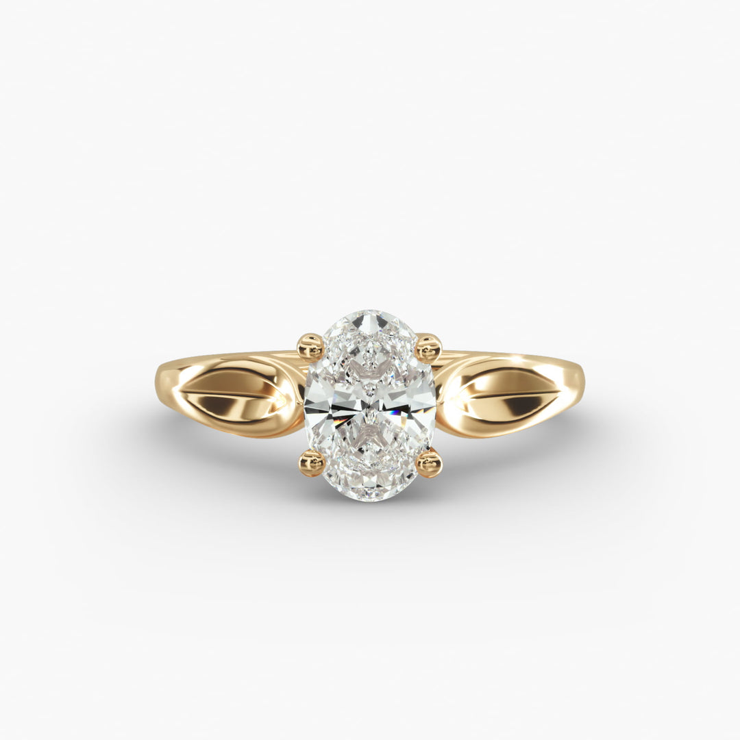 Oval Lab-Grown Diamond Ring – Unique 4-Prong Design | IGI Certified | 10K/14K/18K Gold