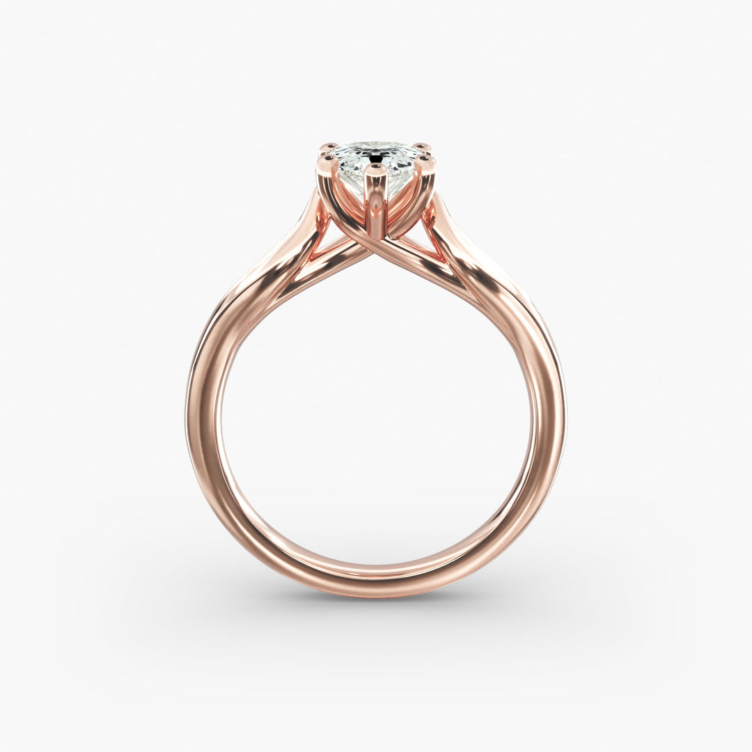 Pear Shape Lab-Grown Diamond Ring — 5-Prong Unique Design | IGI Certified | 10K/14K/18K Gold