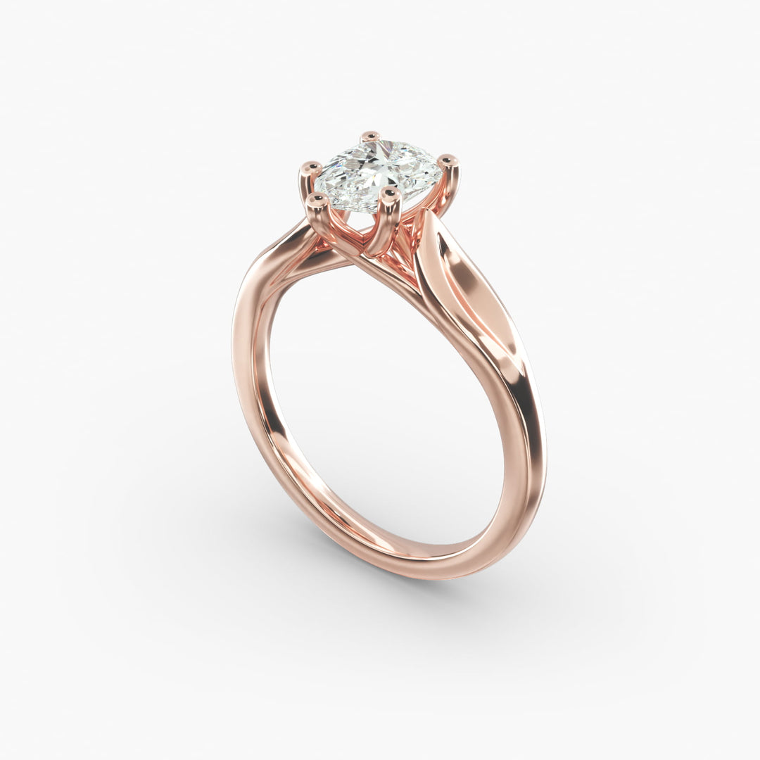 Oval Lab-Grown Diamond Ring – Unique 4-Prong Design | IGI Certified | 10K/14K/18K Gold