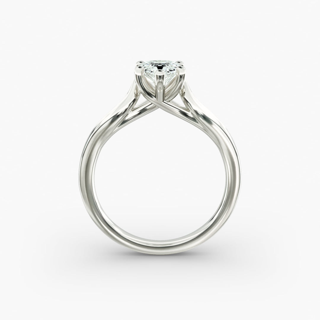 Pear Shape Lab-Grown Diamond Ring — 5-Prong Unique Design | IGI Certified | 10K/14K/18K Gold