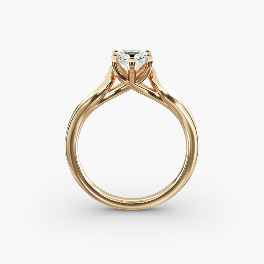 Pear Shape Lab-Grown Diamond Ring — 5-Prong Unique Design | IGI Certified | 10K/14K/18K Gold