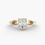 Load image into Gallery viewer, Pear Shape Lab-Grown Diamond Ring — 5-Prong Unique Design | IGI Certified | 10K/14K/18K Gold