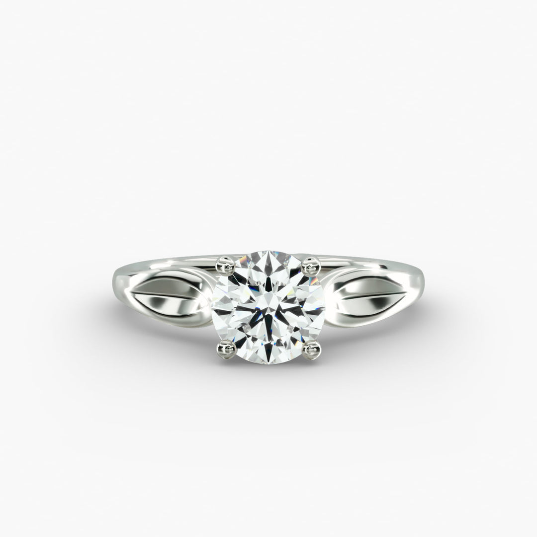 Round Brilliant Lab-Grown Diamond 4-Prong Unique Band Ring | IGI Certified | 10K/14K/18K Gold