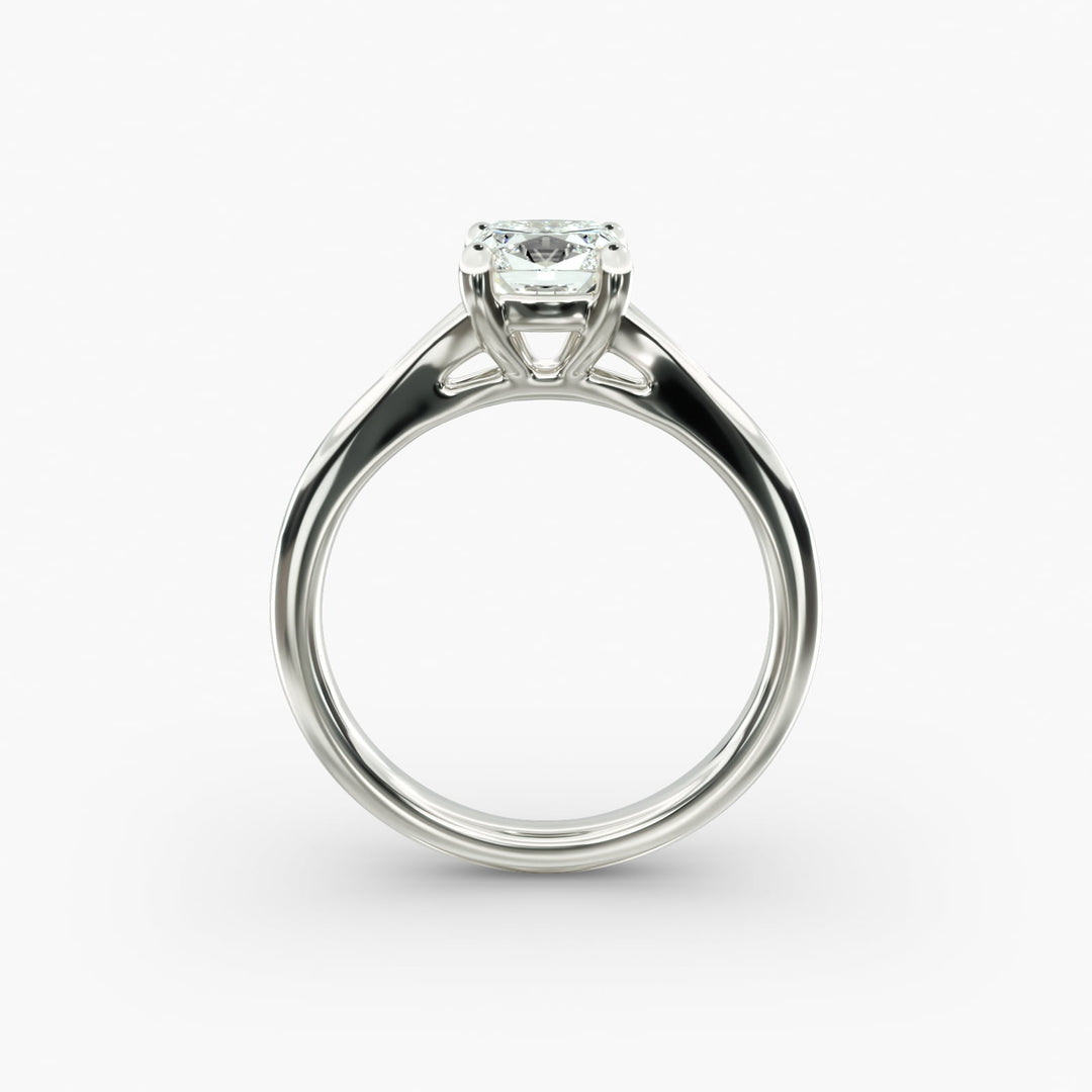 Cushion Lab-Grown Diamond Four-Prong V-Shape Engagement Ring | Elegant Solitaire | IGI Certified | 10K/14K/18K Gold