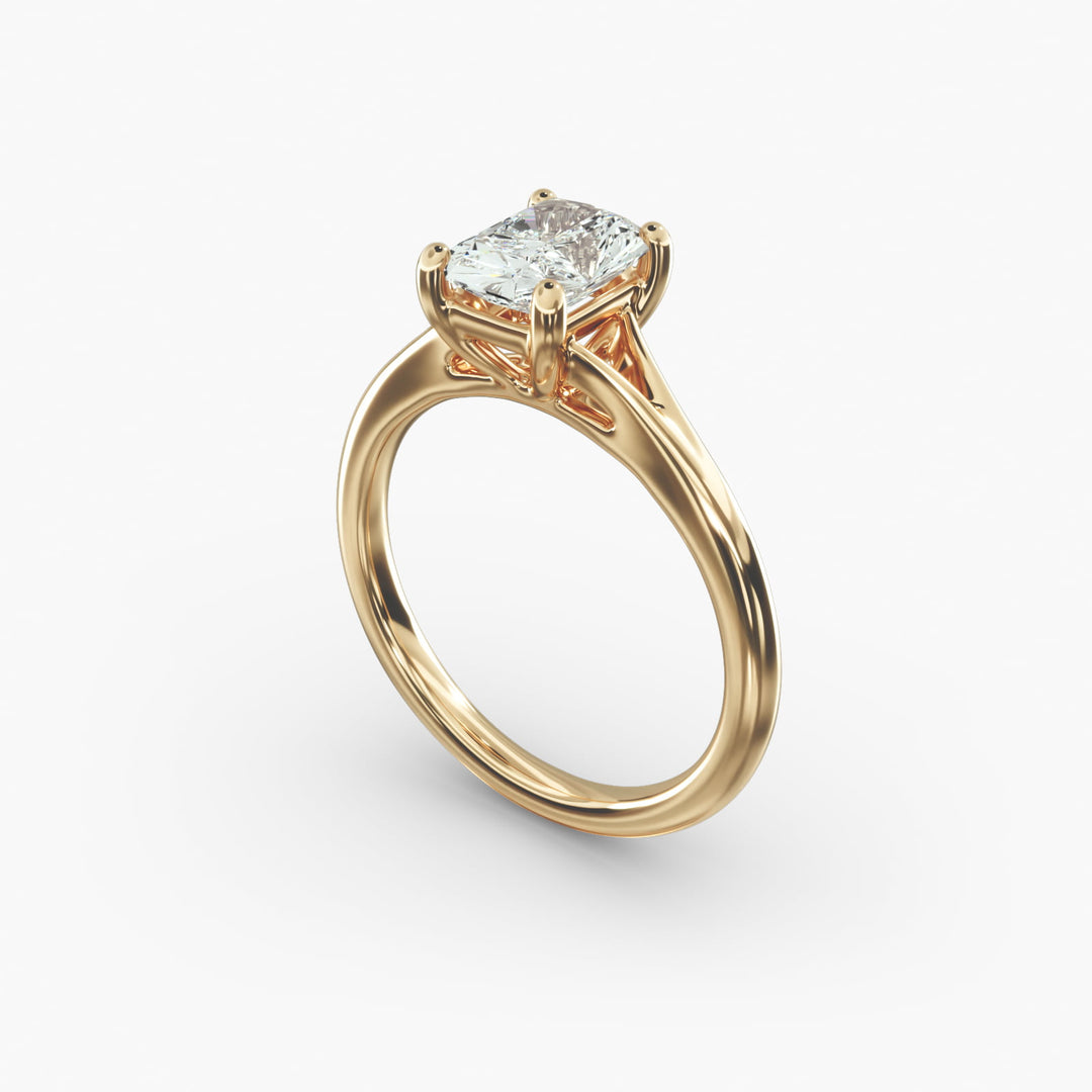 Radiant Cut V-Shape Lab-Grown Diamond Ring | 0.50–5.00 Carat | IGI Certified | Yellow, White, Rose Gold