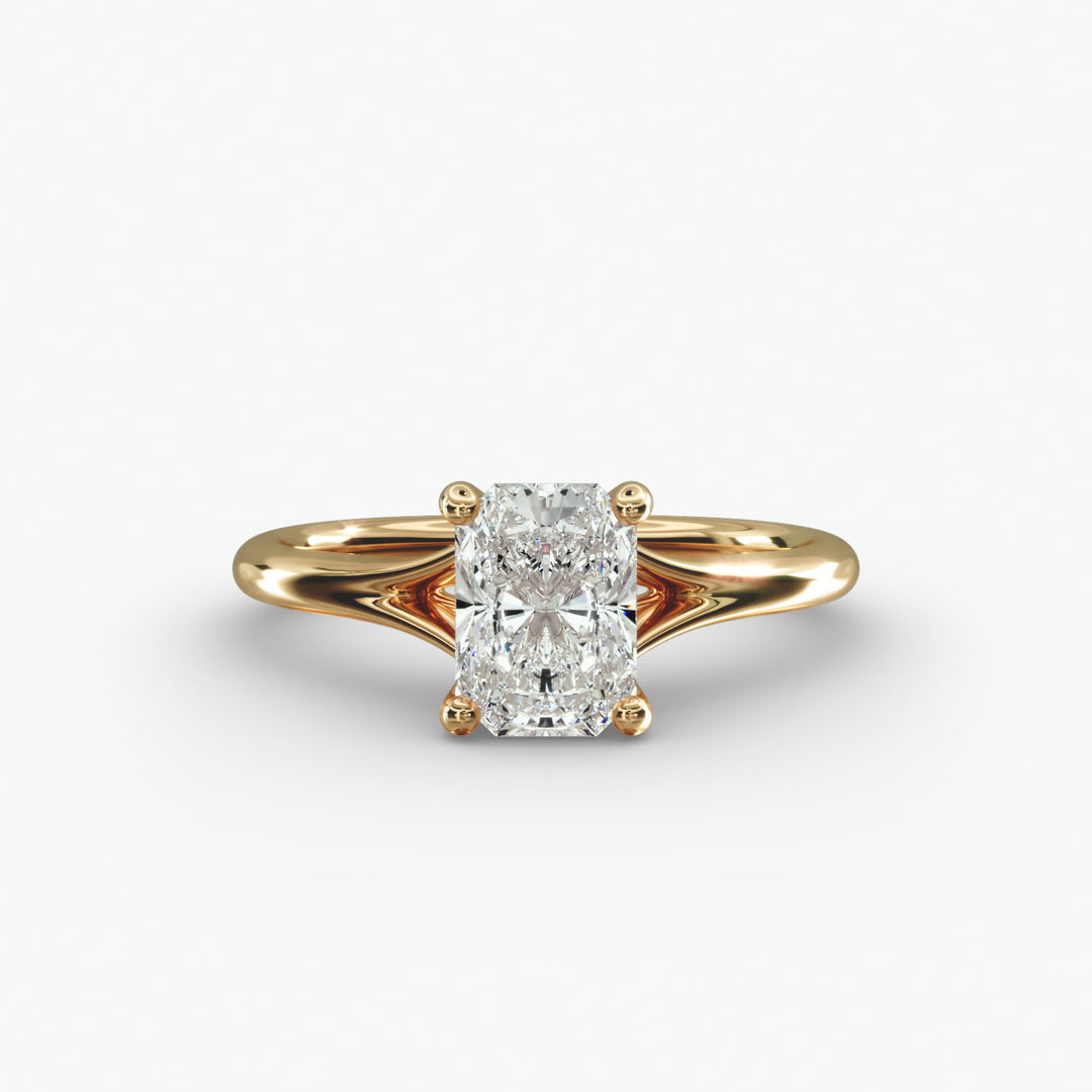 Radiant Cut V-Shape Lab-Grown Diamond Ring | 0.50–5.00 Carat | IGI Certified | Yellow, White, Rose Gold