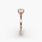 Load image into Gallery viewer, Round Lab-Grown Diamond V-Shape Four-Prong Engagement Ring | Modern Solitaire | IGI Certified | 10K/14K/18K Gold