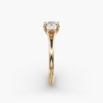 Load image into Gallery viewer, Round Lab-Grown Diamond V-Shape Four-Prong Engagement Ring | Modern Solitaire | IGI Certified | 10K/14K/18K Gold