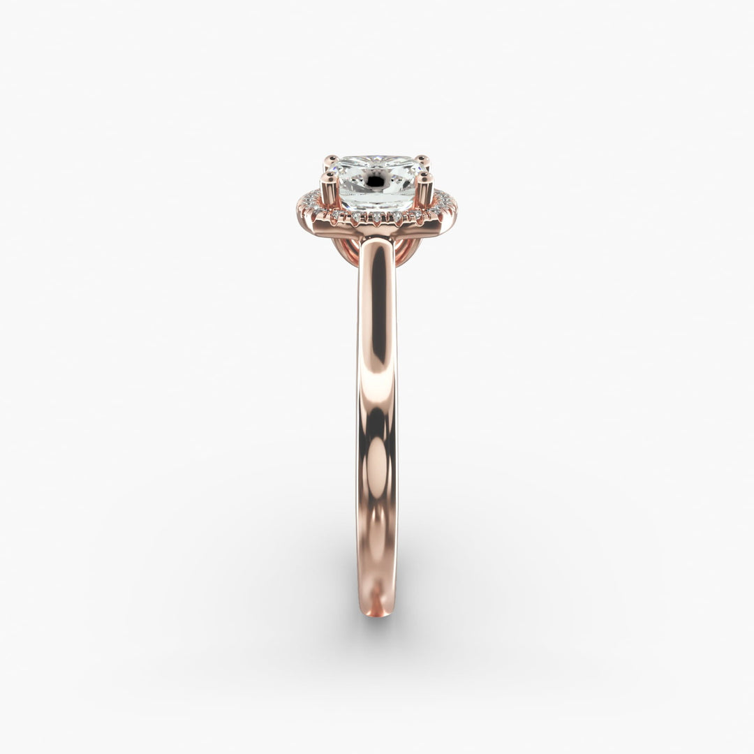 Lab Grown Cushion Cut Diamond Halo Ring – 1 to 5 Carat Center | Sustainable Luxury USA