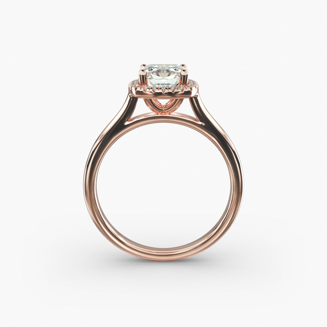 Lab Grown Cushion Cut Diamond Halo Ring – 1 to 5 Carat Center | Sustainable Luxury USA
