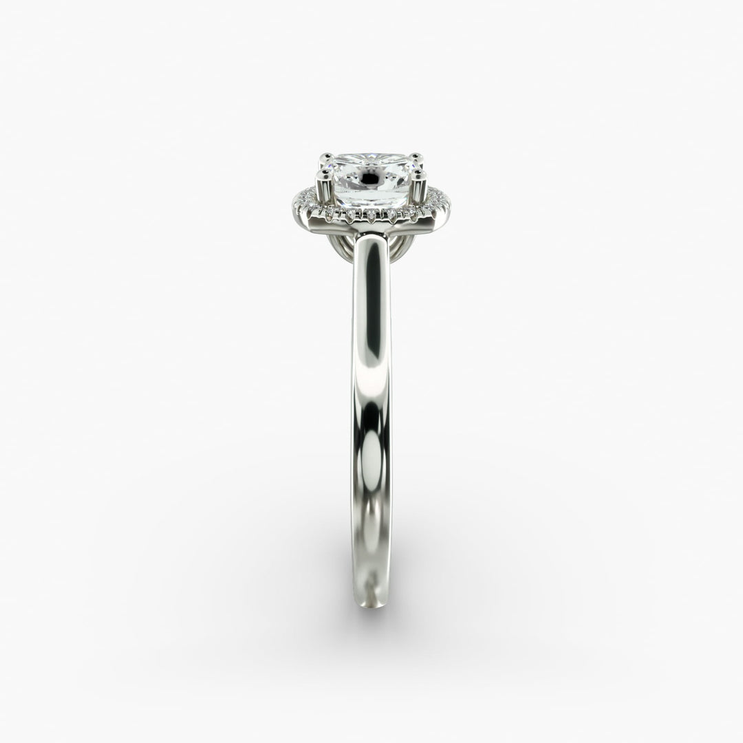 Lab Grown Cushion Cut Diamond Halo Ring – 1 to 5 Carat Center | Sustainable Luxury USA