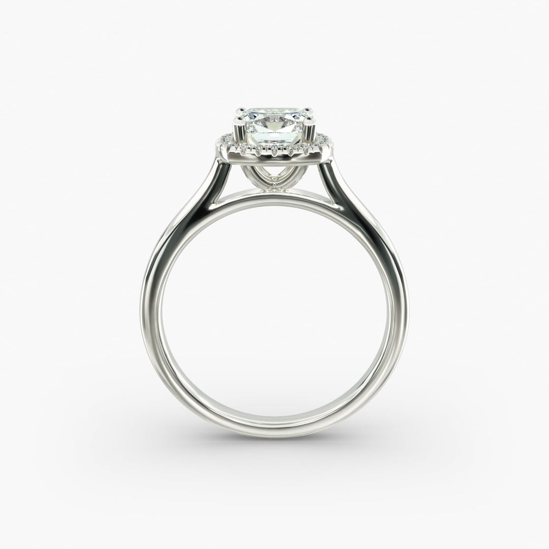 Lab Grown Cushion Cut Diamond Halo Ring – 1 to 5 Carat Center | Sustainable Luxury USA