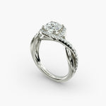 Load image into Gallery viewer, Bold Cushion Cut Lab Grown Diamond Halo Ring – 1 to 5 Carat Center | Statement Engagement Ring USA