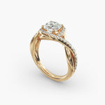 Load image into Gallery viewer, Bold Cushion Cut Lab Grown Diamond Halo Ring – 1 to 5 Carat Center | Statement Engagement Ring USA