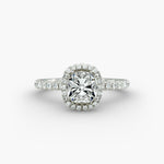 Load image into Gallery viewer, Luxury Cushion Cut Lab Grown Diamond Halo Ring – Wide Band | 1 to 5 Carat Center | Made in USA