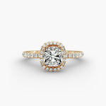 Load image into Gallery viewer, Luxury Cushion Cut Lab Grown Diamond Halo Ring – Wide Band | 1 to 5 Carat Center | Made in USA