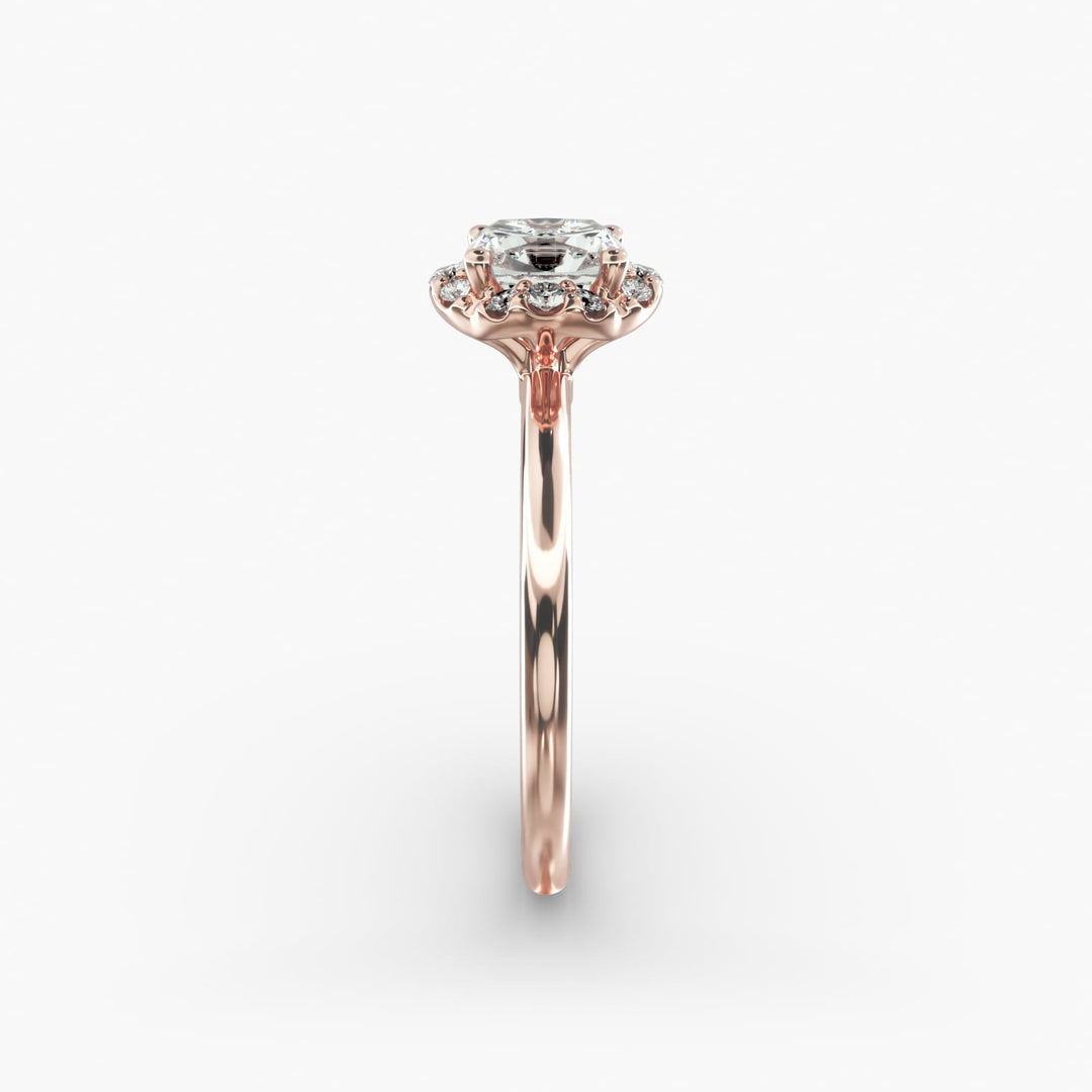 Lab Grown Cushion Cut Diamond Halo Engagement Ring – 1 to 5 Carat Center | Made in USA