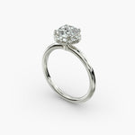 Load image into Gallery viewer, Lab Grown Cushion Cut Diamond Halo Engagement Ring – 1 to 5 Carat Center | Made in USA