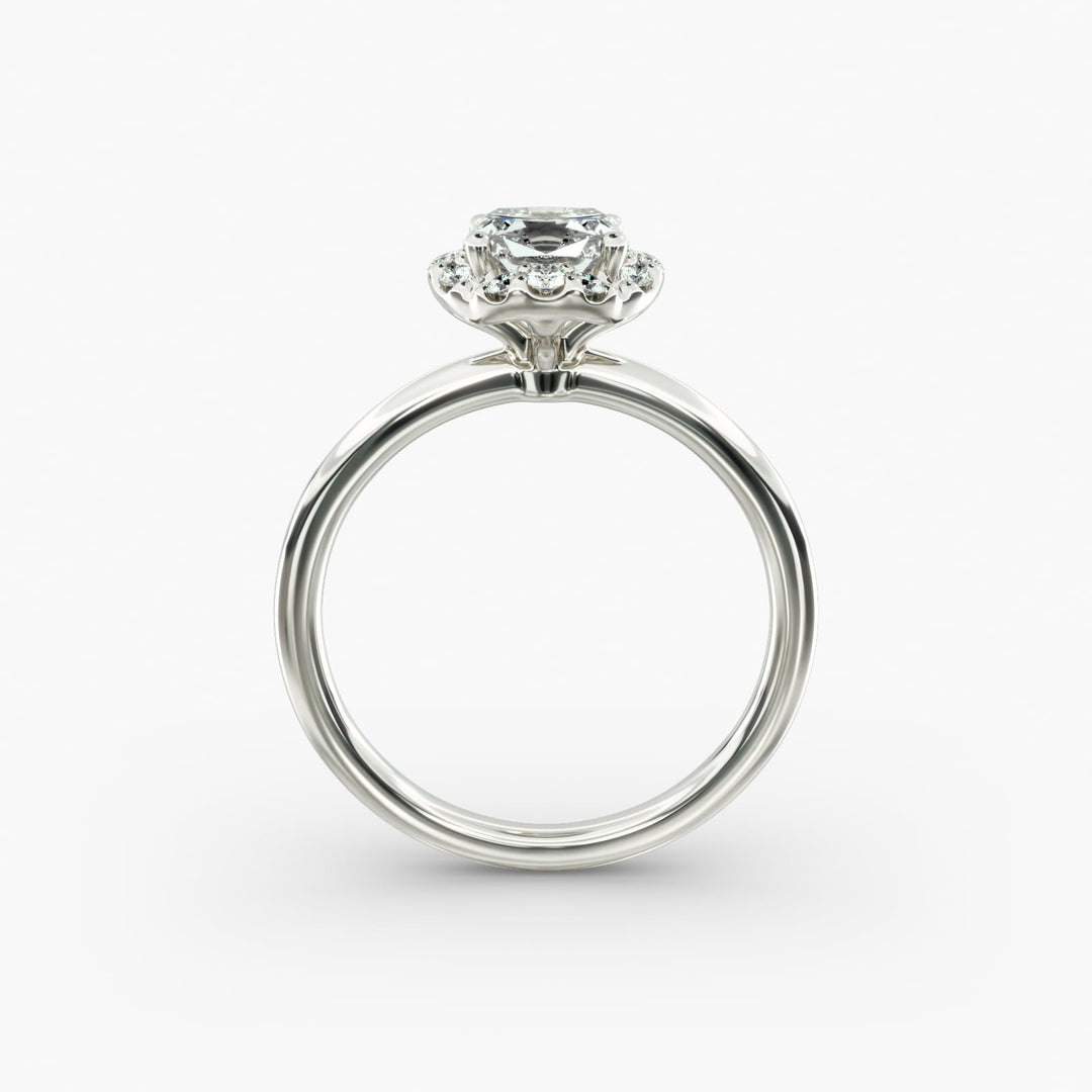 Lab Grown Cushion Cut Diamond Halo Engagement Ring – 1 to 5 Carat Center | Made in USA