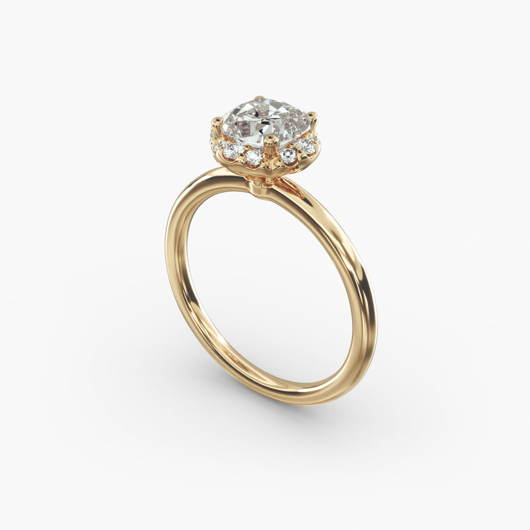 Lab Grown Cushion Cut Diamond Halo Engagement Ring – 1 to 5 Carat Center | Made in USA