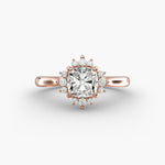 Load image into Gallery viewer, Cushion Cut Lab Grown Diamond Halo Engagement Ring | 1 to 5 Carat Center | USA Certified