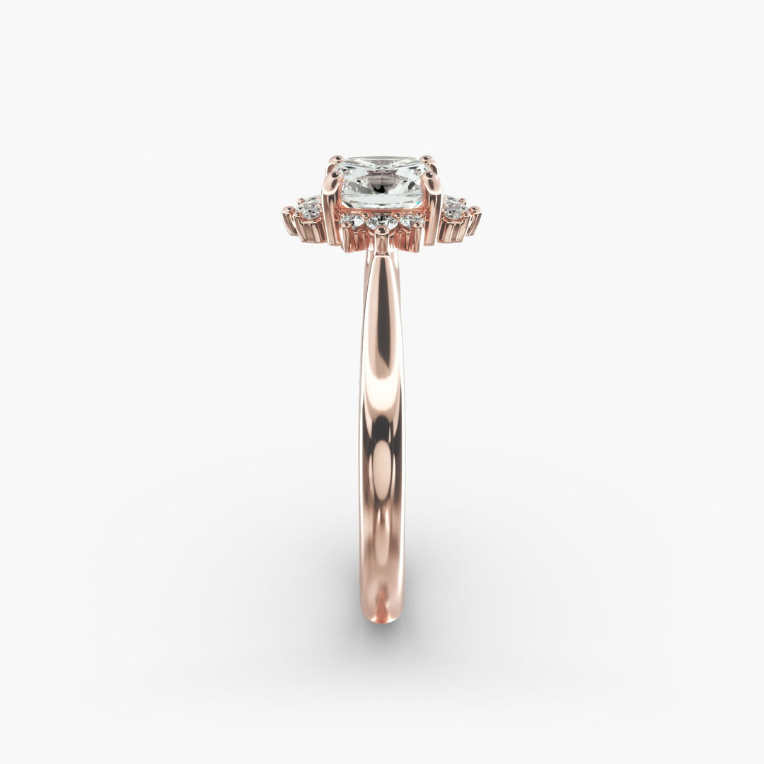 Cushion Cut Lab Grown Diamond Halo Engagement Ring | 1 to 5 Carat Center | USA Certified