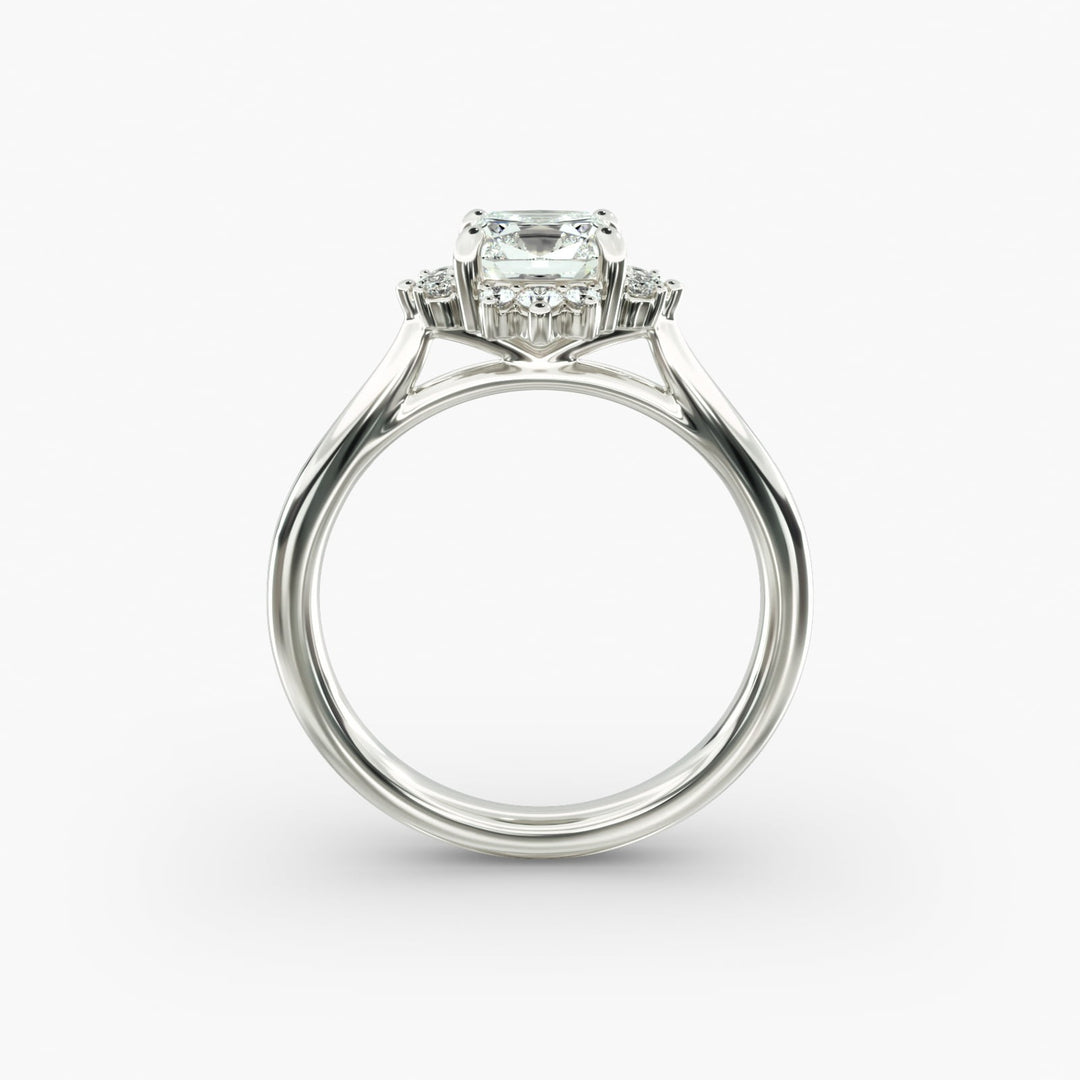 Cushion Cut Lab Grown Diamond Halo Engagement Ring | 1 to 5 Carat Center | USA Certified