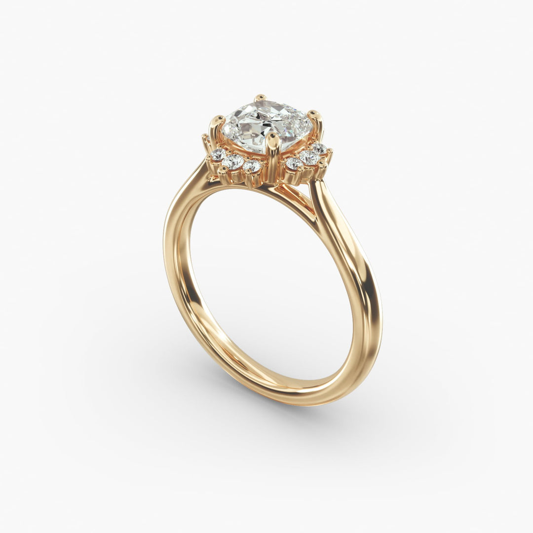 Cushion Cut Lab Grown Diamond Halo Engagement Ring | 1 to 5 Carat Center | USA Certified