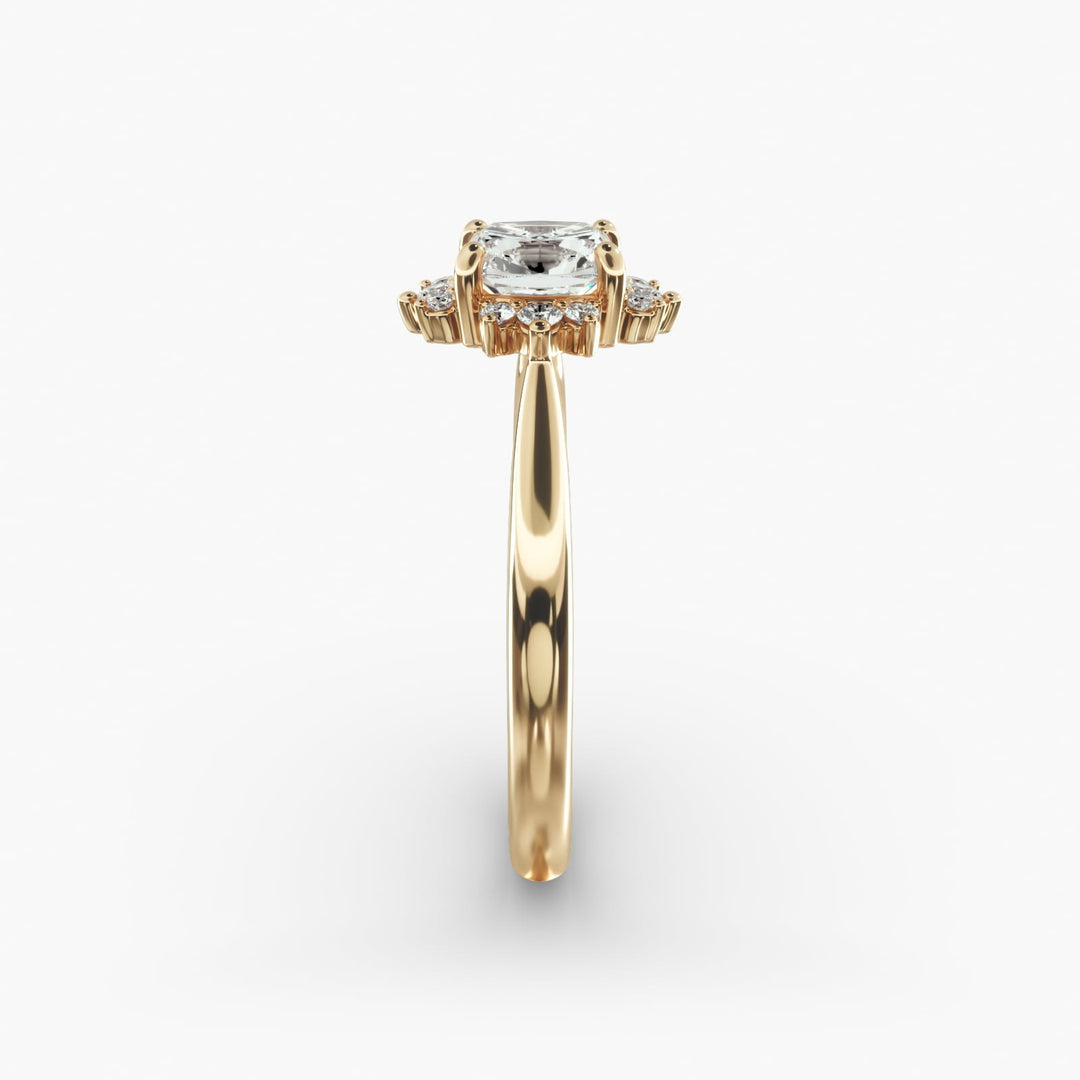 Cushion Cut Lab Grown Diamond Halo Engagement Ring | 1 to 5 Carat Center | USA Certified