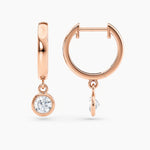 Load image into Gallery viewer, Round Lab-Grown Diamond Bezel-Set Huggie Earrings 0.50 CTW – 2 Stones | 10K, 14K, 18K White, Yellow & Rose Gold | IGI Certified