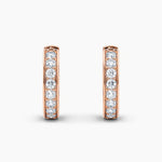 Load image into Gallery viewer, Round Lab-Grown Diamond Hoop Earrings 0.50 CTW – 16 Stones | 10K, 14K, 18K White, Yellow & Rose Gold | IGI Certified