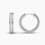 Load image into Gallery viewer, Round Lab-Grown Diamond Hoop Earrings 0.50 CTW – 16 Stones | 10K, 14K, 18K White, Yellow & Rose Gold | IGI Certified
