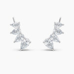 Load image into Gallery viewer, Pear-Cut Lab-Grown Diamond Ear Climber Earrings 1.25 CTW – 8 Stones | 10K, 14K, 18K White, Yellow & Rose Gold | IGI Certified