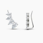 Load image into Gallery viewer, Pear-Cut Lab-Grown Diamond Ear Climber Earrings 1.25 CTW – 8 Stones | 10K, 14K, 18K White, Yellow & Rose Gold | IGI Certified
