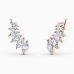 Load image into Gallery viewer, Marquise Lab-Grown Diamond Ear Climbers 3.00 CTW – 12 Stones | 10K, 14K, 18K White, Yellow & Rose Gold | IGI Certified