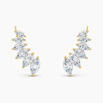 Load image into Gallery viewer, Marquise Lab-Grown Diamond Ear Climbers 3.00 CTW – 12 Stones | 10K, 14K, 18K White, Yellow & Rose Gold | IGI Certified
