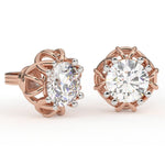 Load image into Gallery viewer, X-Style Round Lab Grown Diamond Earrings 1.61 CTW in 10K 14K 18K White Yellow Rose Gold