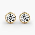Load image into Gallery viewer, Round Diamond Bezel‑Set Stud Earrings 0.50–10.00 Ctw in 10K/14K/18K White or Yellow Gold