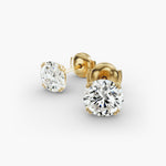Load image into Gallery viewer, Lab Grown Round Cut Double Prong Diamond Stud Earrings