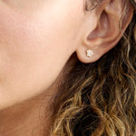 Load image into Gallery viewer, Heart-Shaped Round Lab-Grown Diamond Earrings 0.10 CTW – 26 Stones | Pavé Set | 10K, 14K, 18K Gold | IGI Certified